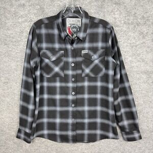 Dixxon Flannel X Danny‎ G The Mission Shirt Womens M Black Plaid Button Dog